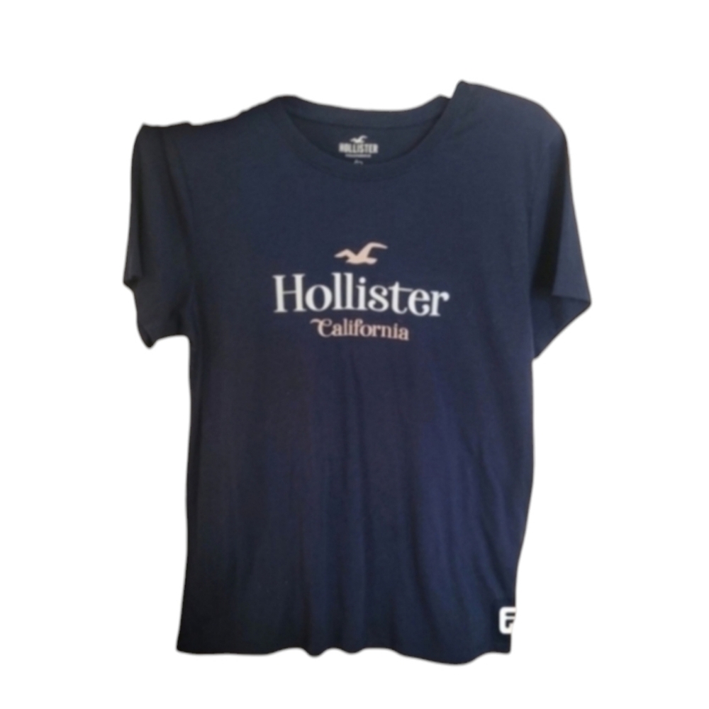 Vintage Hollister Navy Blue Shirt Sleeve Tee With Brand Logo Seagull Size Large